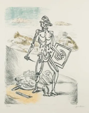 Lithografie De Chirico - Il Gladiatore