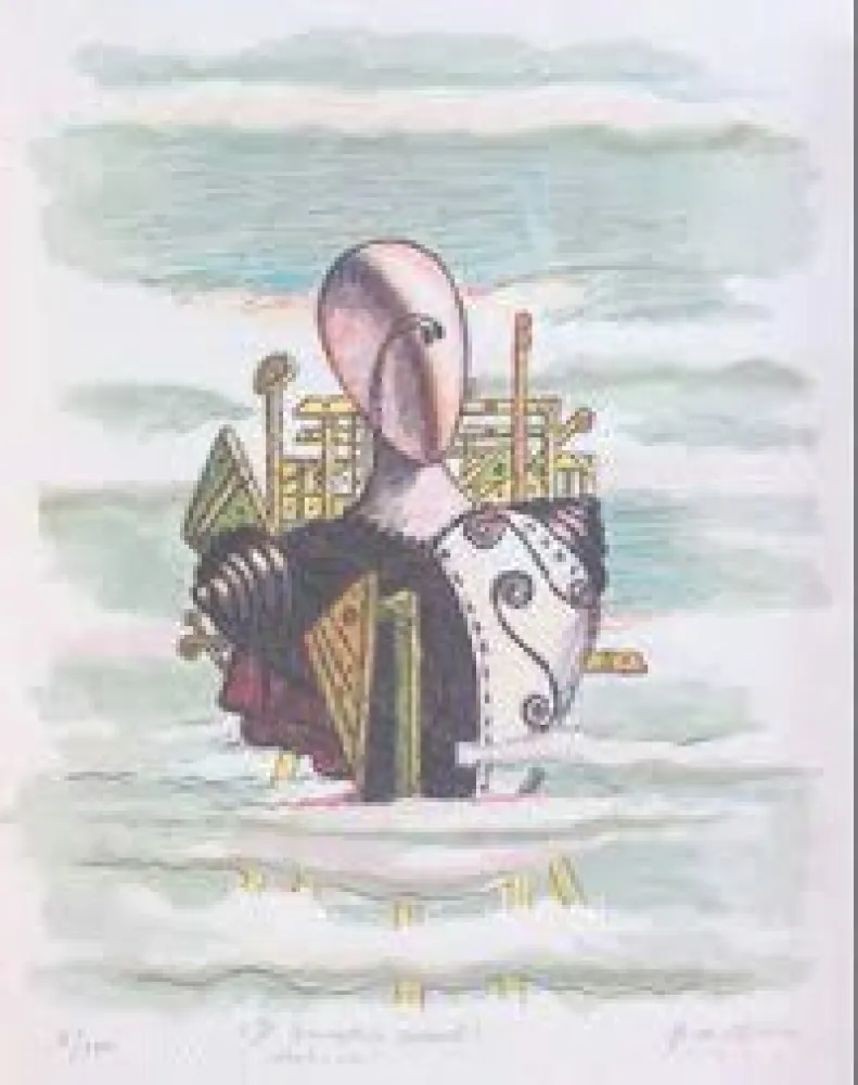 Lithografie De Chirico - Il Travatore Errante