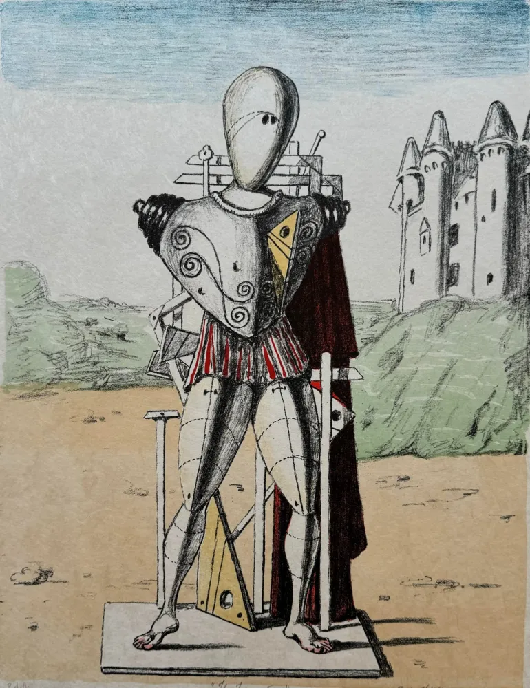 Lithografie De Chirico - Il trovatore 