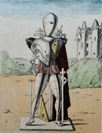 Lithografie De Chirico - Il trovatore 