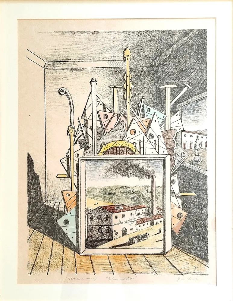 Lithografie De Chirico - Interno Metafisico