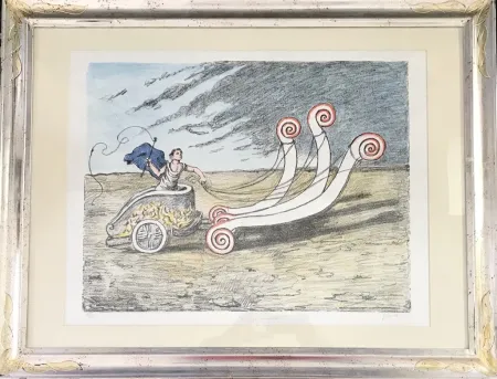 Lithografie De Chirico - La Biga invincibile 