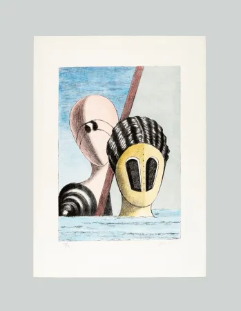 Lithografie De Chirico - Le maschere