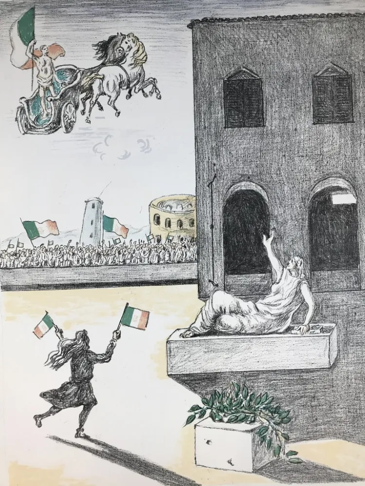 Lithografie De Chirico - L'Italia del centenario 