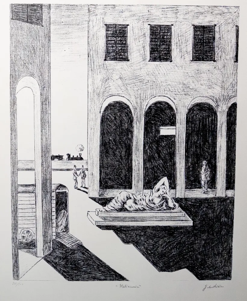 Lithografie De Chirico - Malinconia