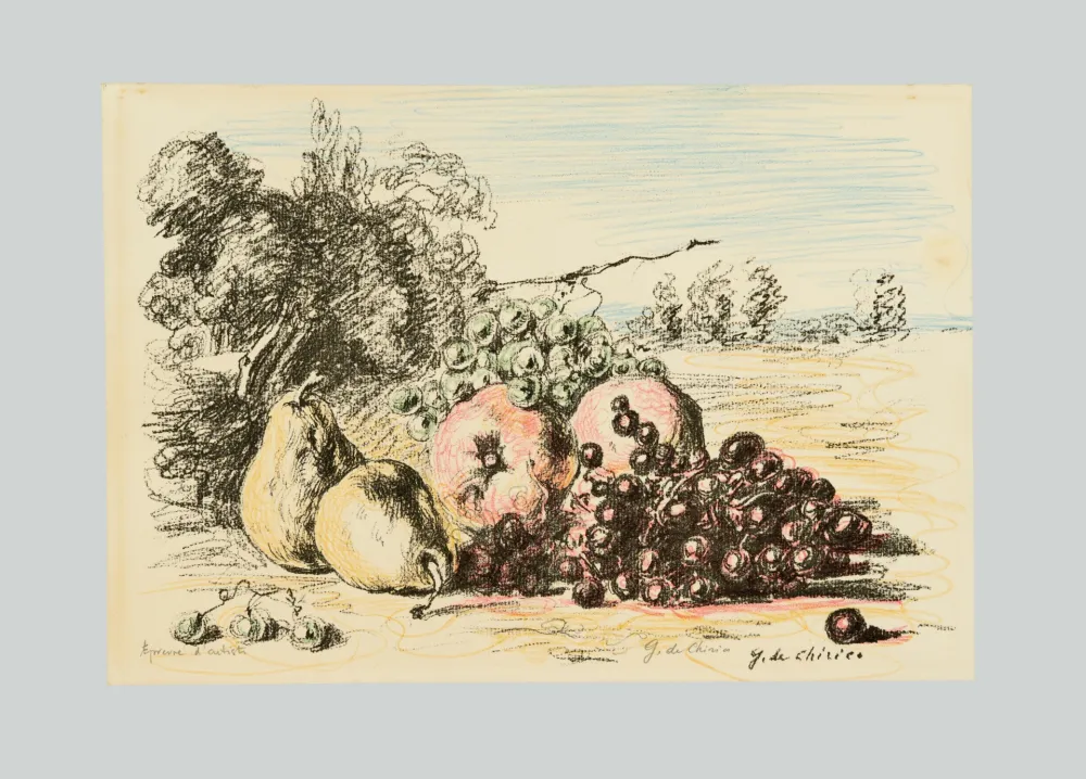Lithografie De Chirico - Natura morta