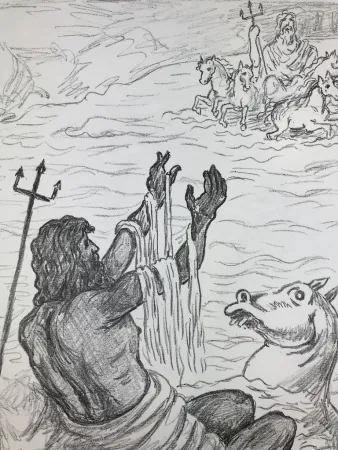 Lithografie De Chirico - Nettuno