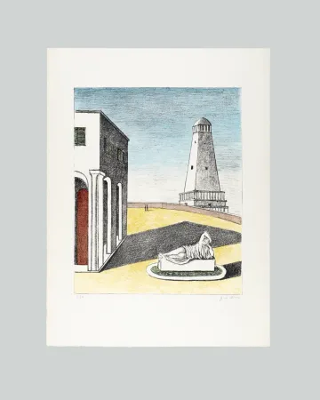 Lithografie De Chirico - Piazza d'Italia