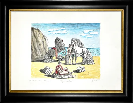 Lithografie De Chirico - Riposo presso le correnti dell'Egeo