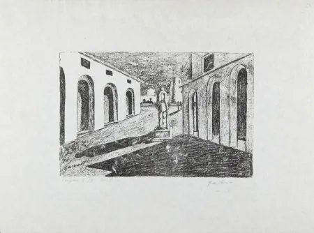 Lithografie De Chirico - Solitudine dell'uomo politico