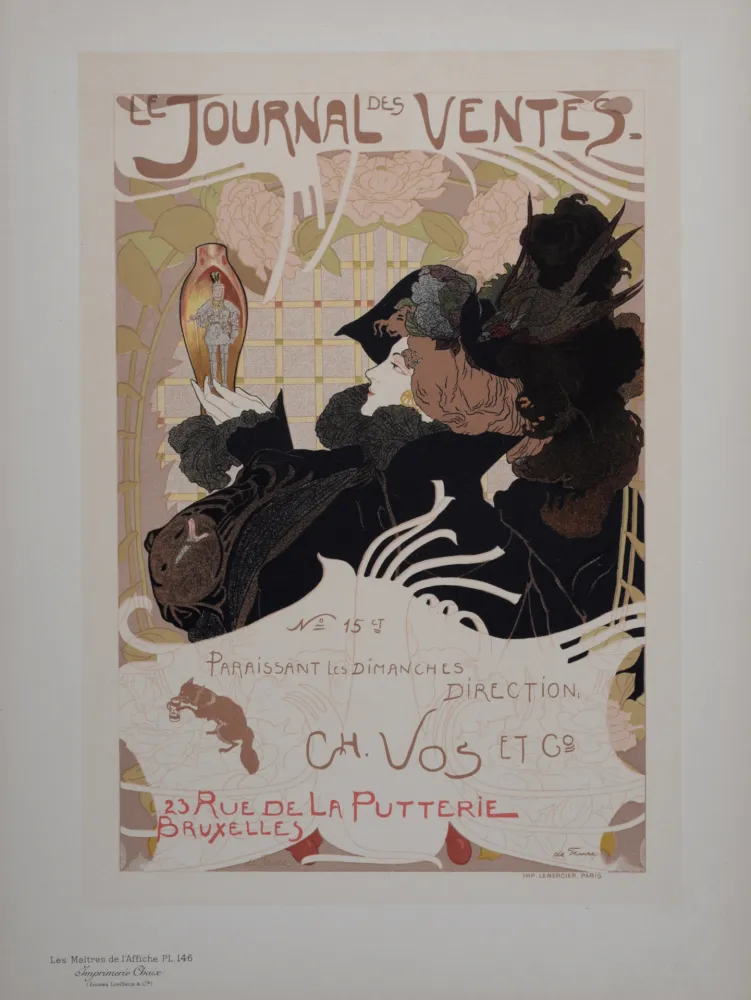 Lithografie De Feure - Le Journal des Ventes, Les Maitres de L’Affiche, 1899