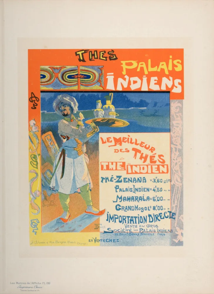 Lithografie De Feure - Les Maîtres de l'Affiche : Thés Palais Indiens, 1895