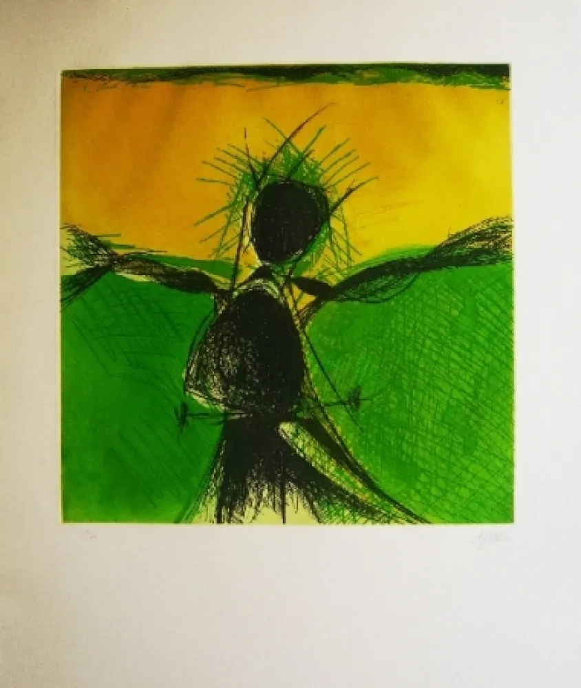 Ets En Aquatint De Juan - Espantapajaros verde