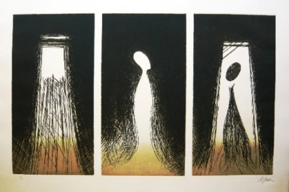 Ets En Aquatint De Juan - Triptico