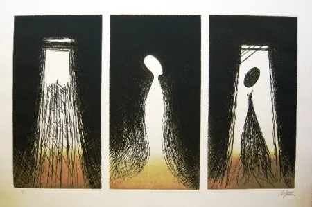 Ets En Aquatint De Juan - Triptico