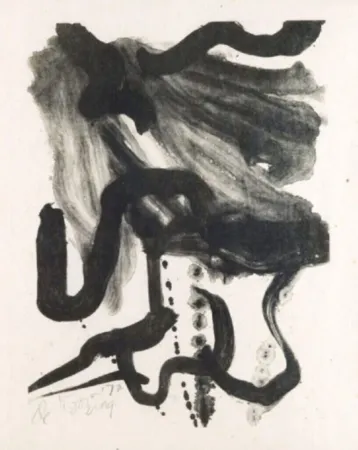 Lithografie De Kooning - Woman with long hair and corset