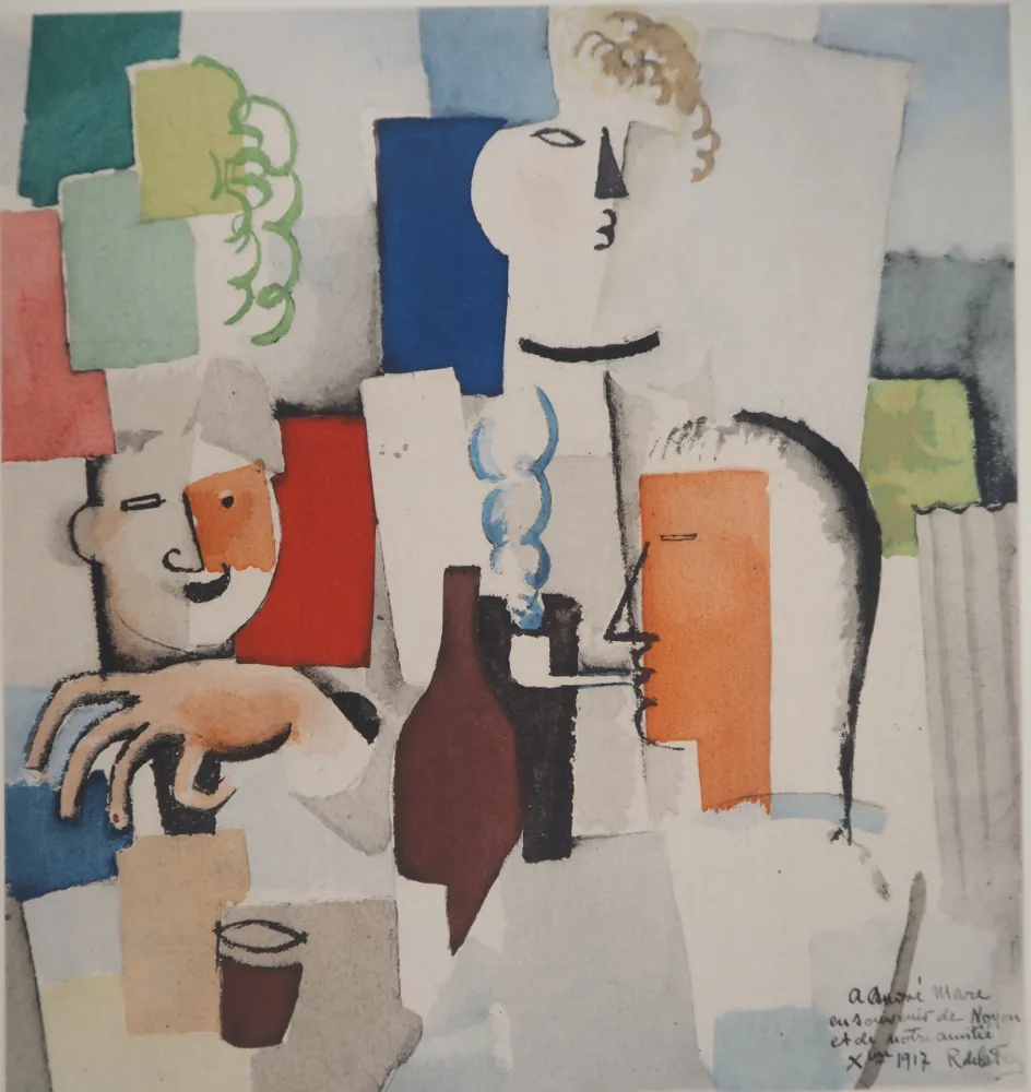 Lithografie De La Fresnaye - Déjeuner entre amis (La Madelon)