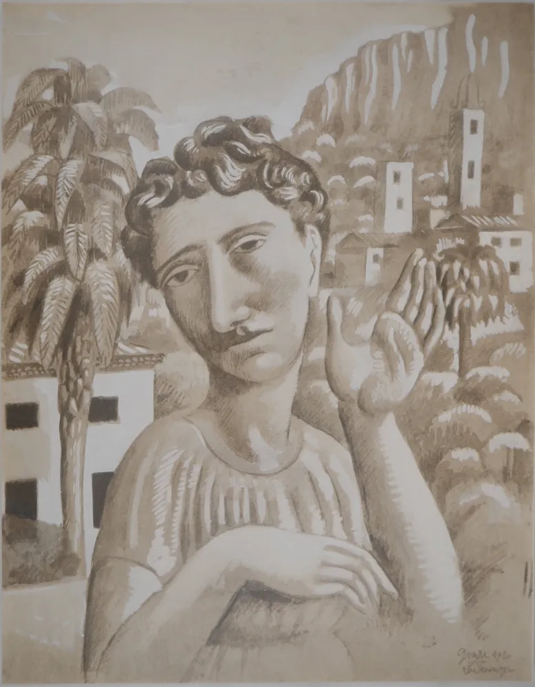 Lithografie De La Fresnaye - Le rêveur de Grasse