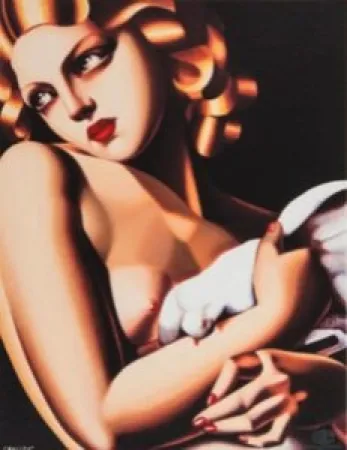 Zeefdruk De Lempicka - Femme a la Colombe