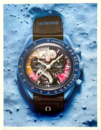 Digitale Print De Noé - Swatch Blue Kaws