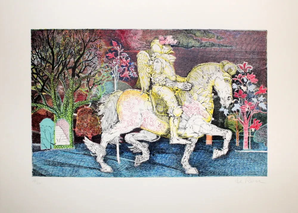 Lithografie De Rosa - Cavaliere 2