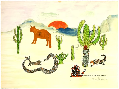 Lithografie De Saint Phalle - Chief white cloud to the rescue