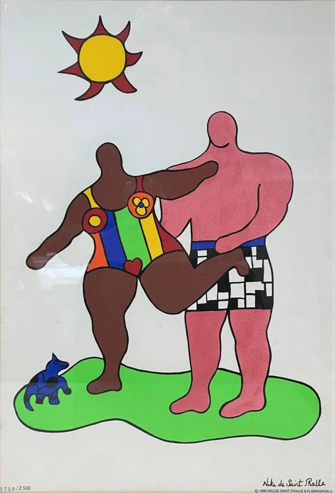 Zeefdruk De Saint Phalle - Couple de baigneurs