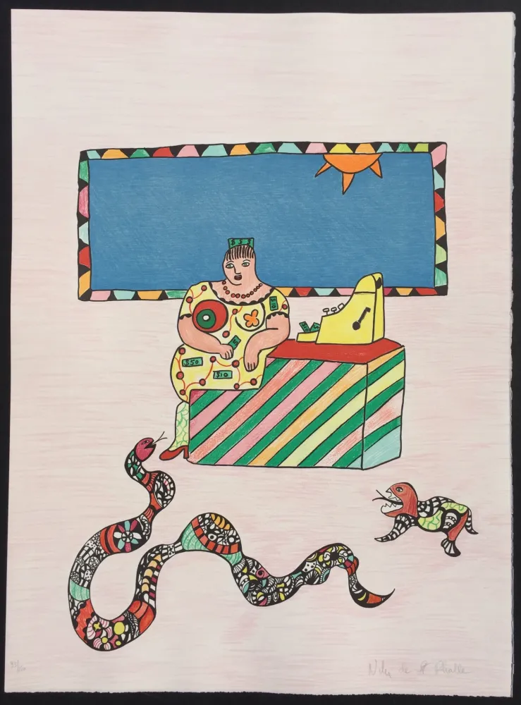 Lithografie De Saint Phalle - La Caissiere