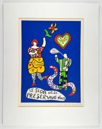 Zeefdruk De Saint Phalle - Le Sida est là… préservons-nous 