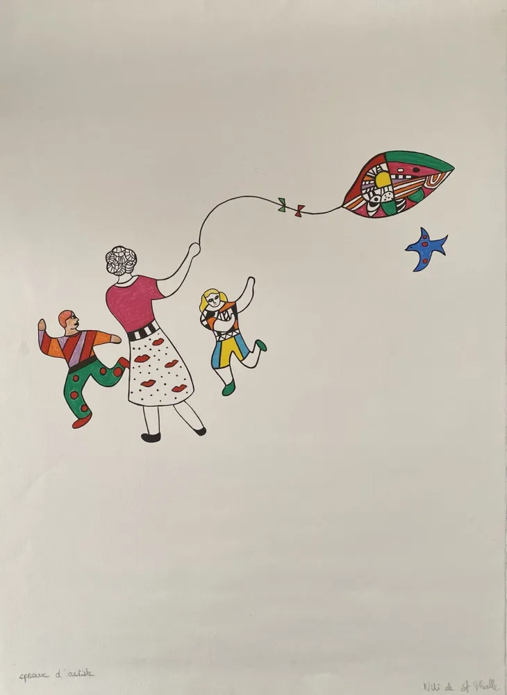 Lithografie De Saint Phalle - Méchant - Méchant - Le cerf-volant
