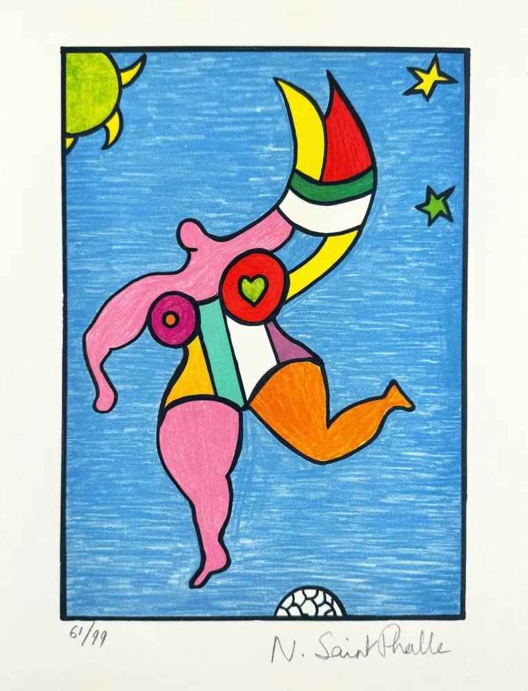Lithografie De Saint Phalle - Nana arc-en-ciel 