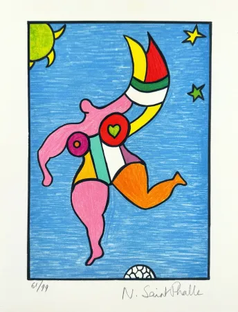 Lithografie De Saint Phalle - Nana arc-en-ciel 