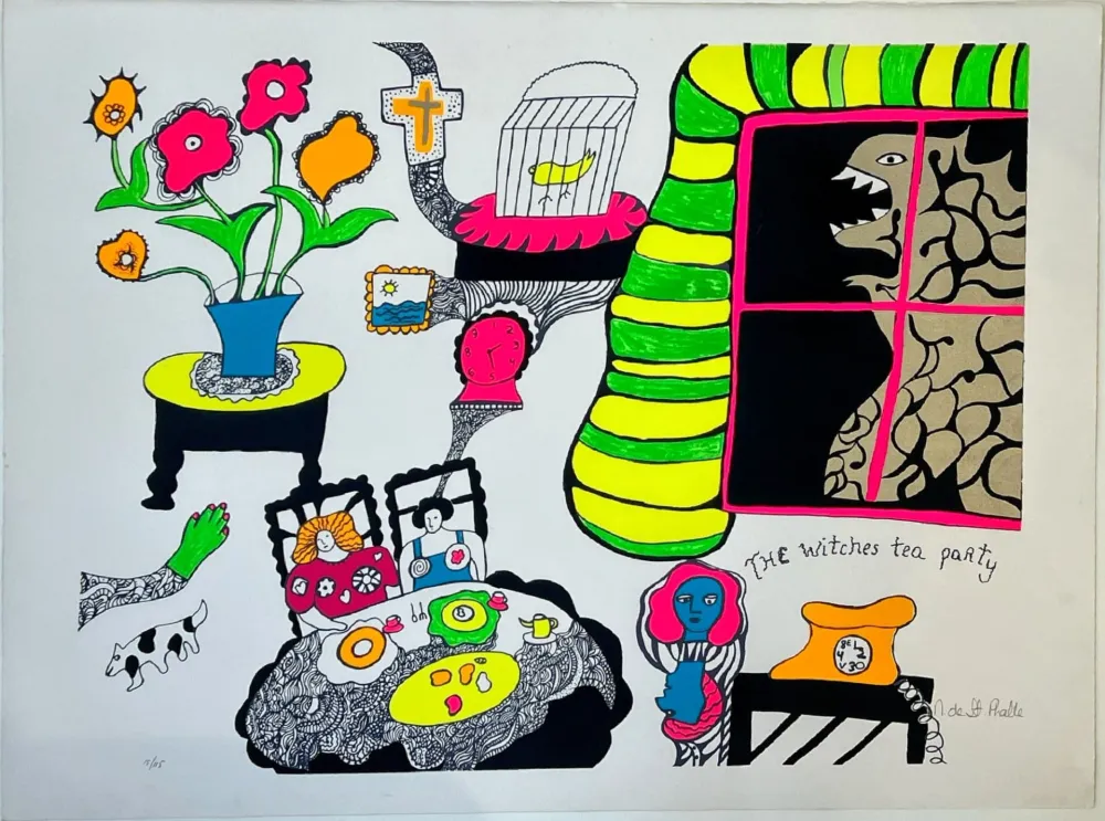 Zeefdruk De Saint Phalle - Nana Power : Tea time (planche XIV) 