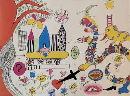 Lithografie De Saint Phalle - Rêve d'une jeune fille 