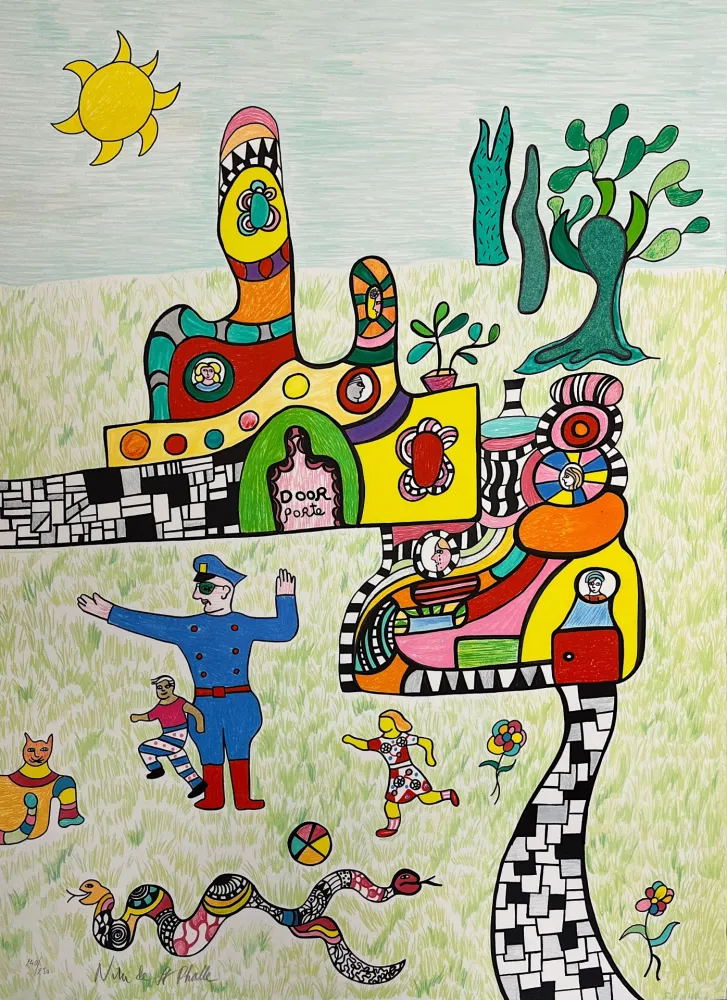 Lithografie De Saint Phalle - Sortie d'École