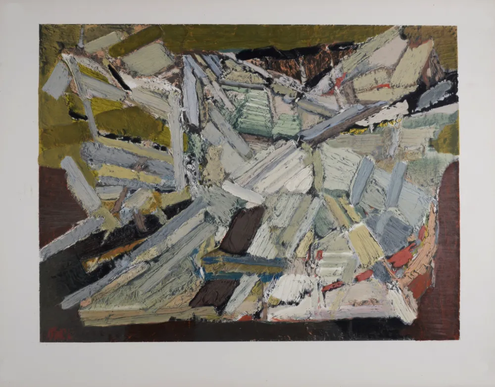 Lithografie De Stael - Composition abstraite, 1974