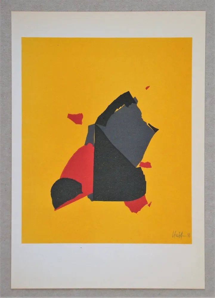 Lithografie De Stael - Composition fond jaune