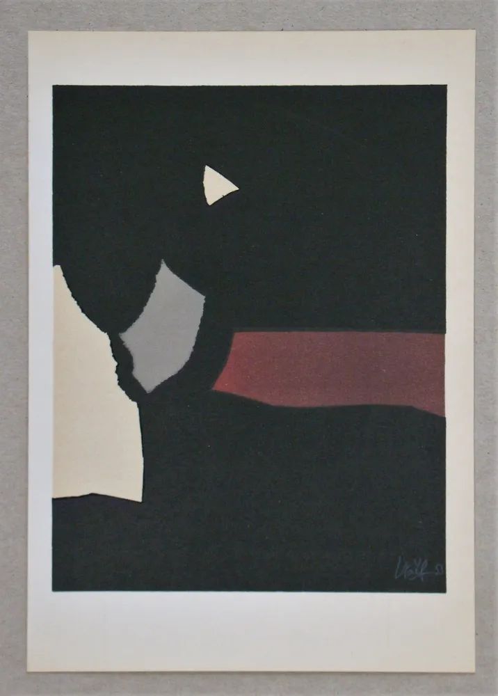 Lithografie De Stael - Composition fond noir