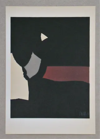 Lithografie De Stael - Composition fond noir