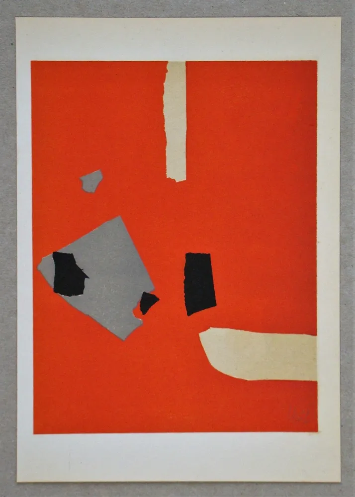 Lithografie De Stael - Composition fond orange