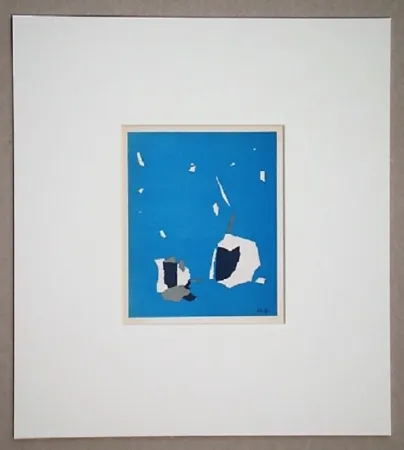 Lithografie De Stael - Composition sur fond bleu ciel