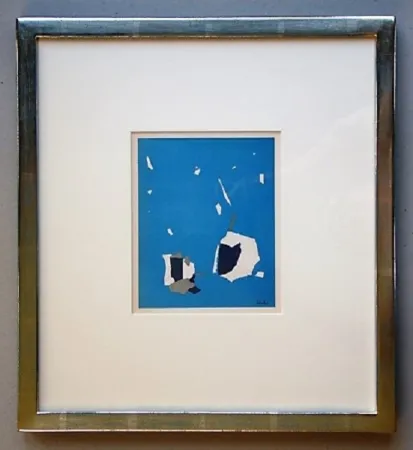 Lithografie De Stael - Composition sur fond bleu ciel