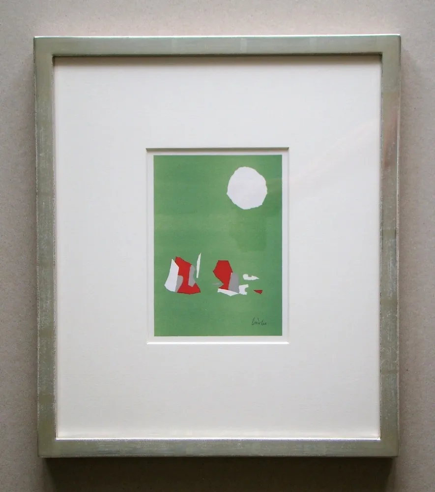 Lithografie De Stael - Composition sur fond vert