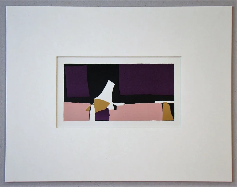 Lithografie De Stael - Composition Violette - 1952