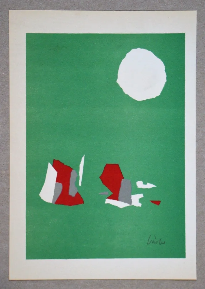 Lithografie De Stael - Compsition sur fond vert