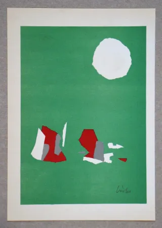 Lithografie De Stael - Compsition sur fond vert