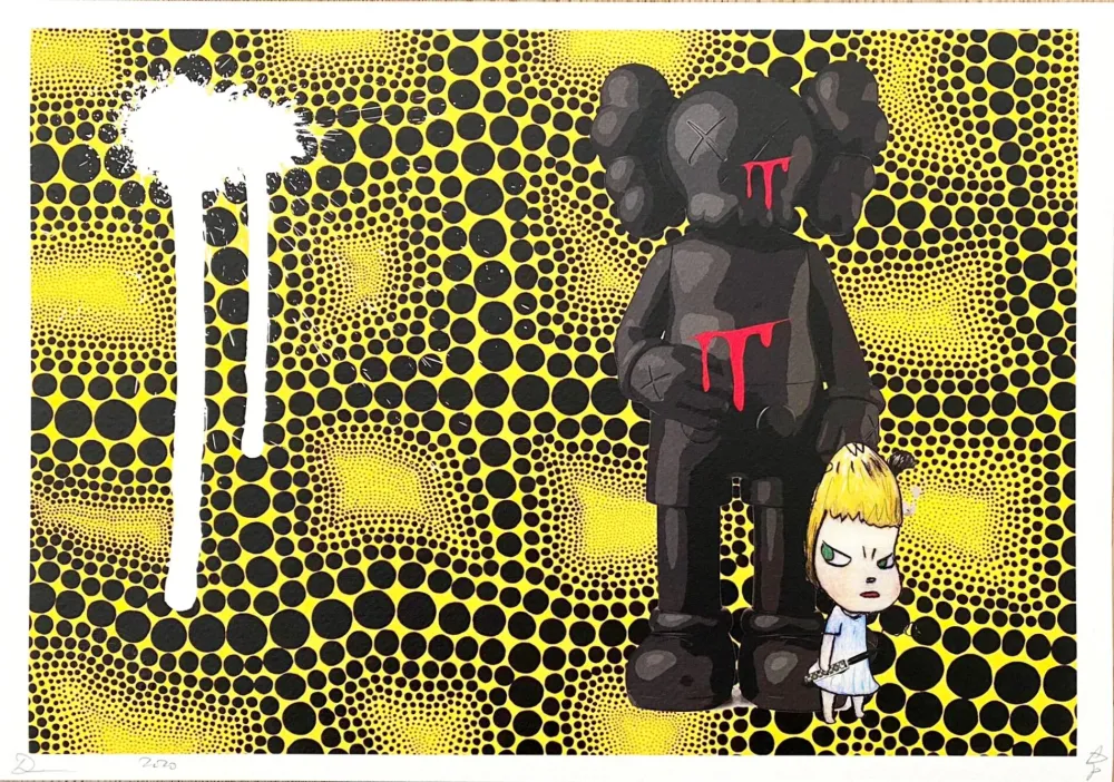 Digitale Print Death Nyc - Kaws & Angry Girl