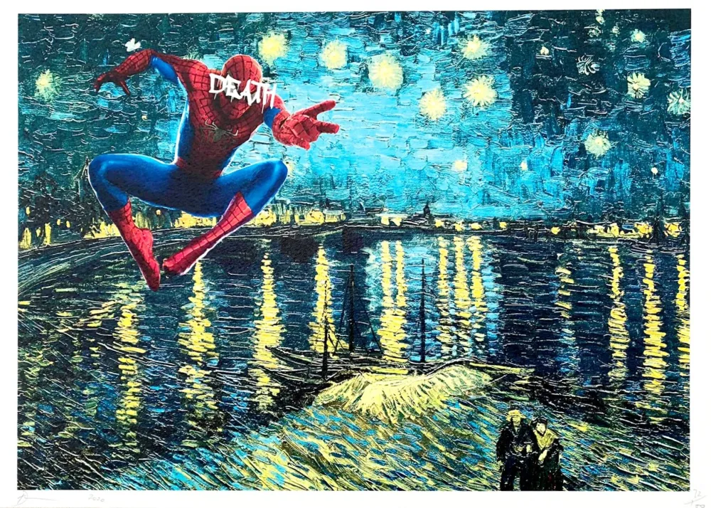 Digitale Print Death Nyc - Spiderman Starry Night