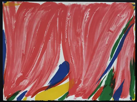 Lithografie Debré - Composition en rouge