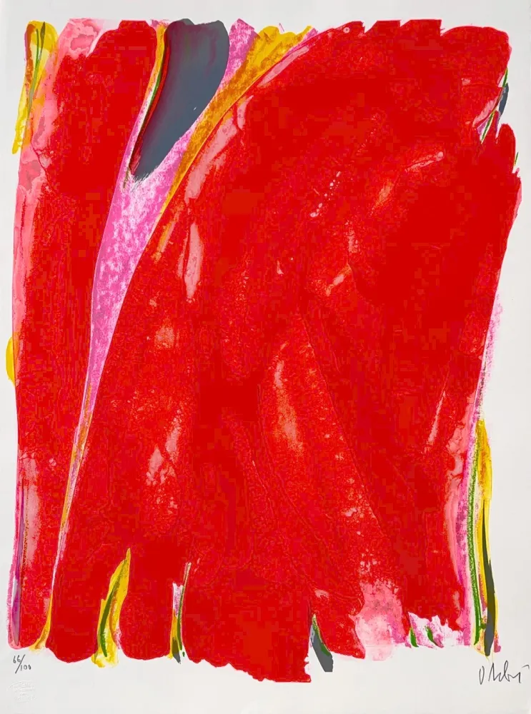 Lithografie Debré - Le Rideau rouge (Satie) 